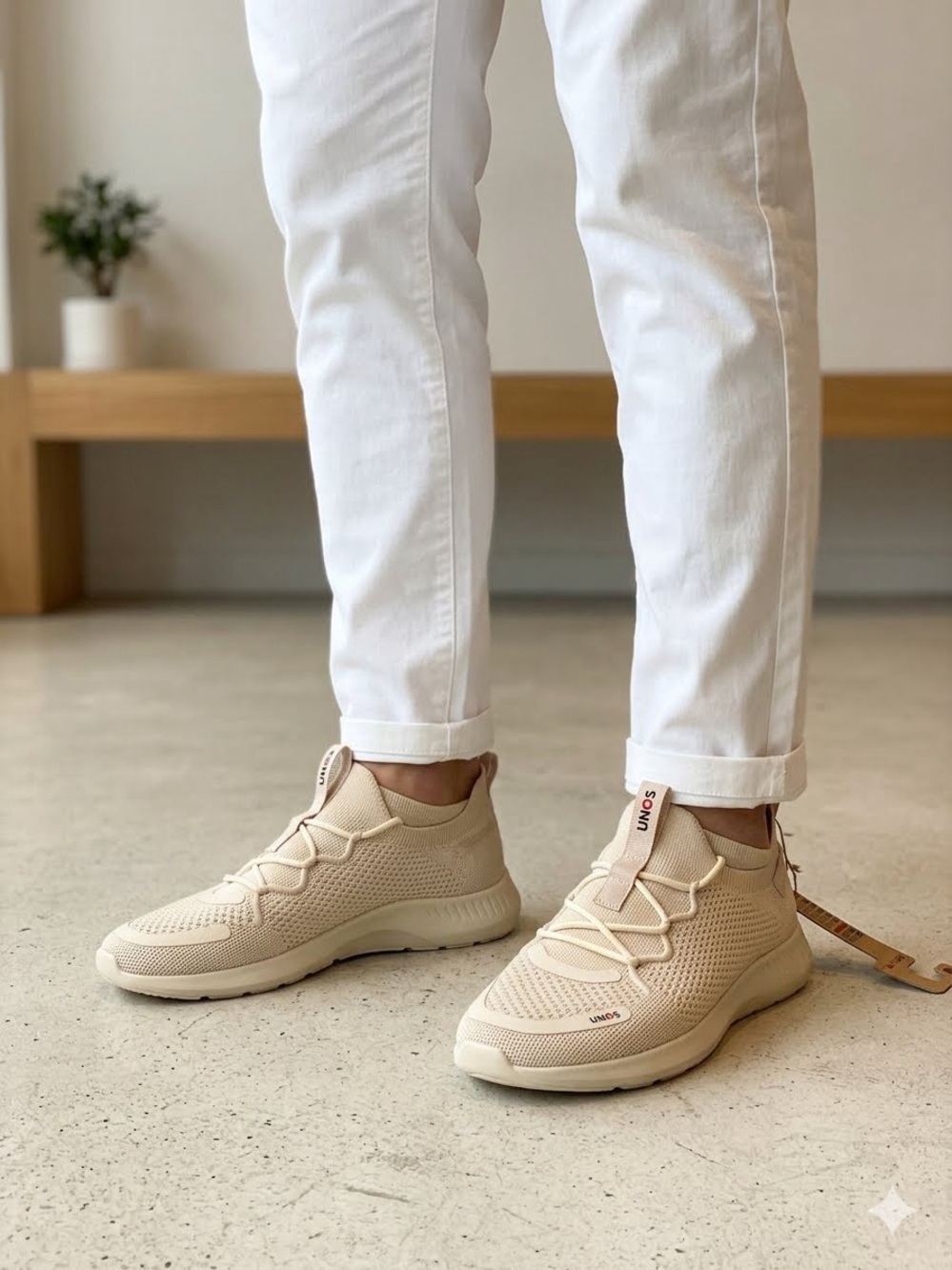 Target Unisex Beige Knit Athletic Sneakers